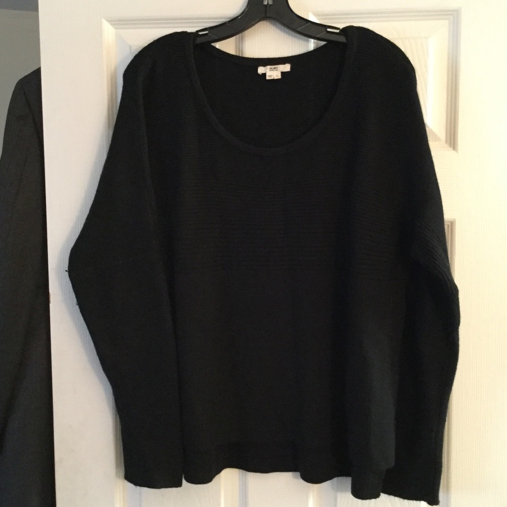 HELMUT LANG KNIT SWEATER WOOL BLACK KNIT SWEATER L